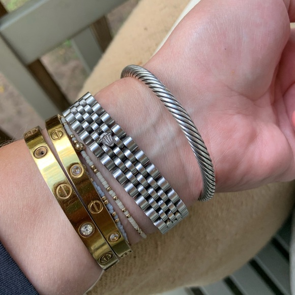 David Yurman Classic Cable Bracelet with 14K Yellow Gold and Pearls, 5mm - Picture 12 of 13